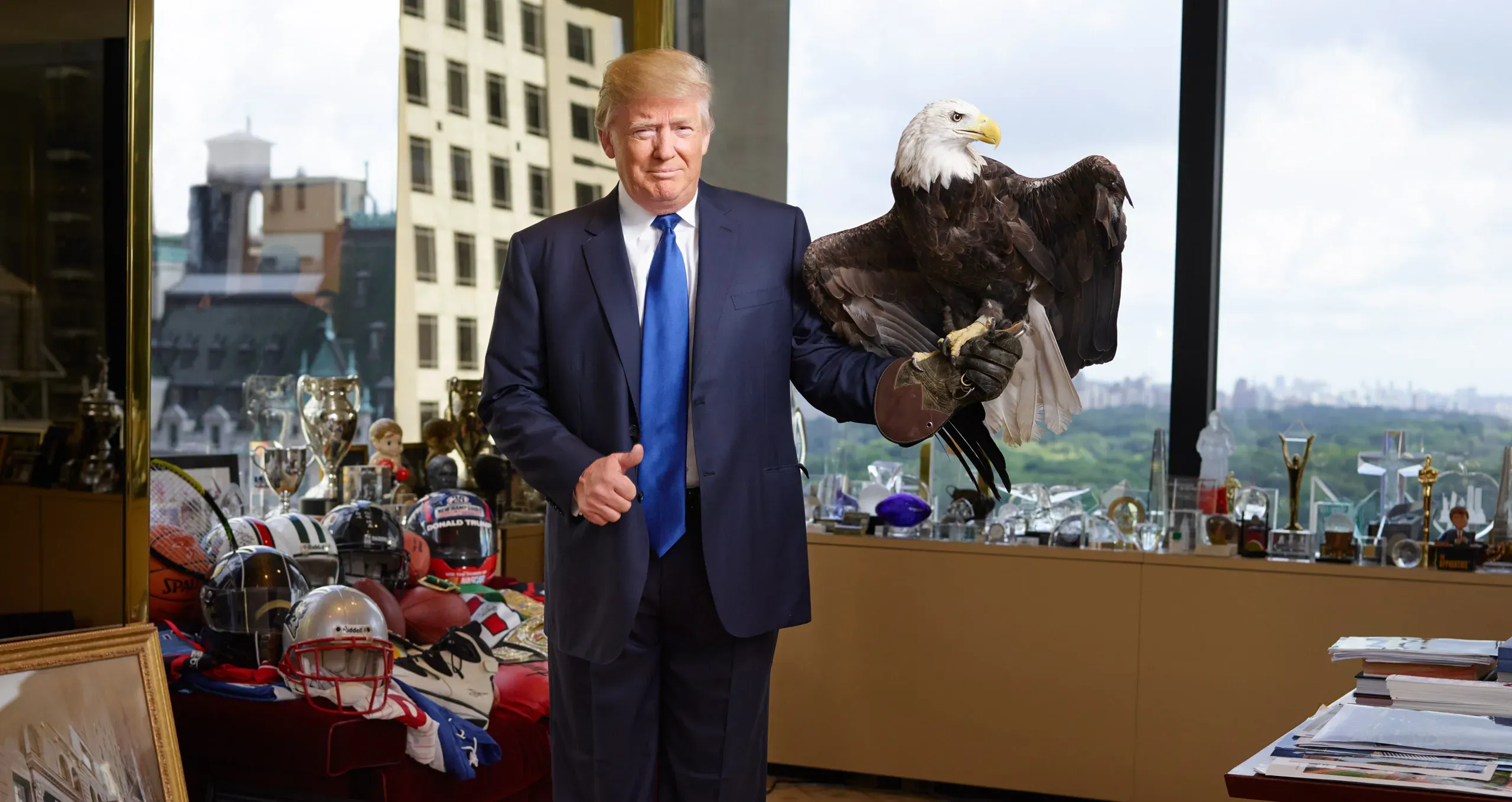 Donald Trump presenting The Trump Booklet